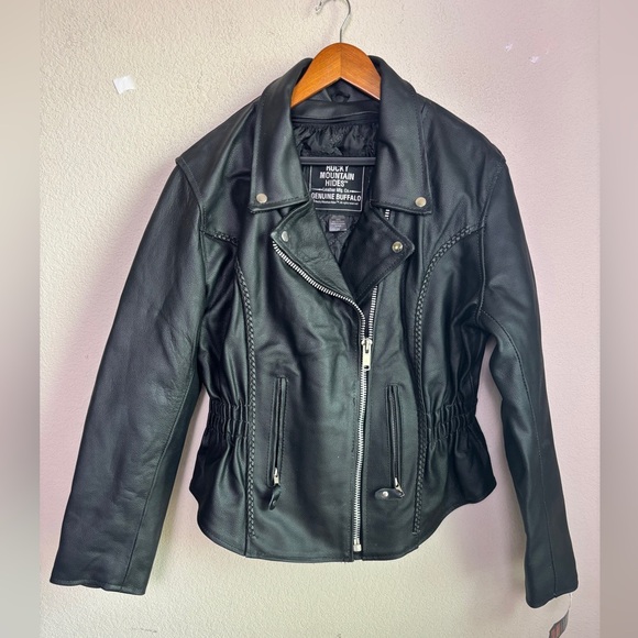 Rocky Mountain Jackets & Blazers - NWT Rocky Mountain Hides Genuine Buffalo Leather Braided Motorcycle Jacket 2X